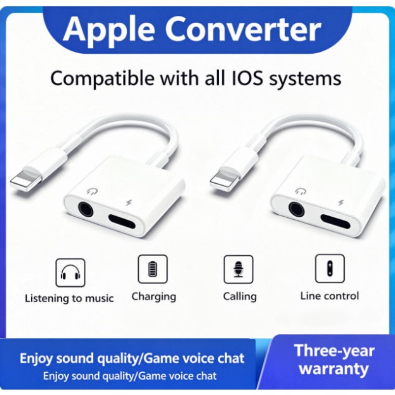 Earphone Splitter Jack - Audioadapter voor iPhone 14 13 12
